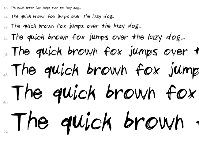 Scribbles and Giggles font waterfall
